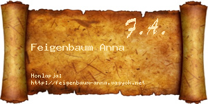 Feigenbaum Anna névjegykártya
